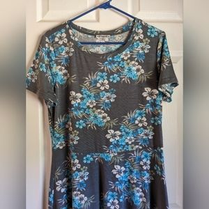 Floral Short Sleeve Dress XL
